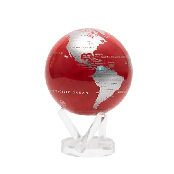 MOVA Globe Red and Silver 6" with Base