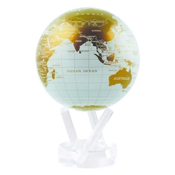 MOVA Globe White and Gold 8.5" with Base